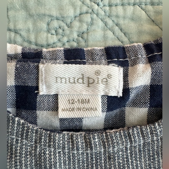 Mud Pie fishing overalls onesie size 12-18 months - Picture 2 of 3